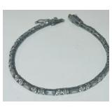 STERLING SILVER CZ BRACELET 8.5 GRS
