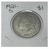 1921-S MORGAN SILVER DOLLAR