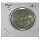 1921-S MORGAN SILVER DOLLAR