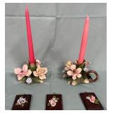 ITALIAN-STYLE CERAMIC CANDLE HOLDERS, WALL DECOR