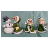 11 - CHRISTMAS FIGURINE & CANDLE HOLDERS (M34)