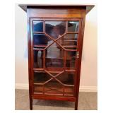 15 - MAHOGANY GLAZED CORNER CABINET