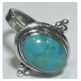 STERLING SILVER TURQUOISE RING 6.9 GRS