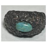 STERLING SILVER TURQUOISE RING 8.1 GRS