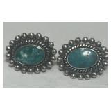 STERLING SILVER TURQUOISE EARRINGS  8.5 GRS