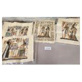11 - FOUR PIECES EGYPTIAN PAPYRUS ART (M208)