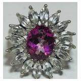 STERLING SILVER CZ RING 4.70GRS