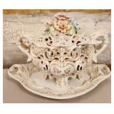 11 - VINTAGE COPODIMONTE TUREEN CENTERPIECE