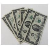 25 PIECES 1976 2$ BILLS