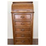 15 - WOODEN DIXIE ROLL-TOP LINGERIE CHEST