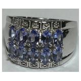STERLING SILVER RING WITH STONES