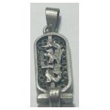 STERLING SILVER CARTOUCHE PENDANT 2.4 GRS