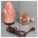11 - HIMALAYAN PINK SALT LAMP & COLLECTIBLE (M33)