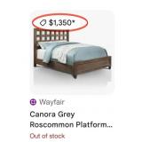 15 - QUEEN PLATFORM BED FRAME W/ HEADBOARD