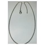 STERLING SILVER 16" ROPE CHAIN 5.4 GRS