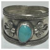 STERLING SILVER TURQUOISE RING 3.6 GRS