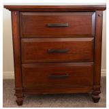 15 - THREE-DRAWER NIGHTSTAND WITH OUTLETS