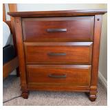 15 - THREE-DRAWER NIGHTSTAND WITH OUTLETS