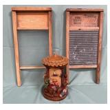 11 - ANTIQUE WASHBOARDS & DECORATIVE CANDLE (M4)