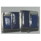 STERLING SILVER LAPIS CLIP EARRINGS 11.8 GRS