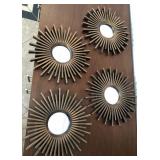 J4 - FOUR PIECES MIRRORED WALL DECOR 10'DIA