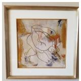 J4 - ABSTRACT ART FRAMED 26'SQ (L1)
