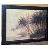 J4 - TROPICAL BEACH ART FRAMED 44X55' (N10)