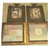 J4 - FOUR PIECES WALL DECOR FRAMED (G81)