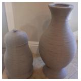 J4 - DECORATIVE VASE & JAR W/ LID (L54)
