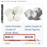 J4 - PAIR OF LLADRO PORCELAIN DOVES (L23)