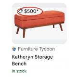 J4 - UPHOLSTERED STORAGE BENCH (L7)