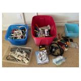 J4 - MIXED LOT OF CORDS, HOME REPAIR, HAND TOOLS
