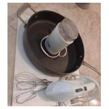 J4 - SKILLET, HAND MIXER, PRESTO TATER TWISTER
