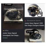 716 - RARE SIGNED JUNIOR SEAU MINI HELMET