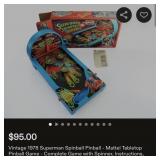VINTAGE SUPERMAN PINBALL GAME IN BOX