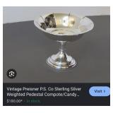 Q - STERLING SILVER PEDESTAL DISH W89)