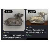 777 - VINTAGE CAST ALUMINUM LAMB CAKE MOLDS