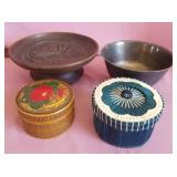 Q - TWO TRINKET BOXES & VINTAGE BOWLS (L129)