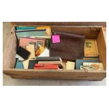 Q - WOODEN BOX WITH VINTAGE BOOKS (G39)