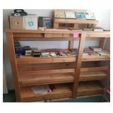 Q - WOODEN BOOKCASE WITH CONTENTS (B74)