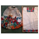 Q - VINTAGE 1950S MEXICO CIRCLE SKIRT & HUIPIL