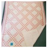 Q - PINK & WHITE QUILT 85X64' (K175)