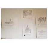 Q - FIVE PIECES UNFRAMED ART (M11)
