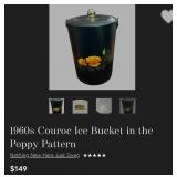 Q - VINTAGE COUROC ICE BUCKET, TUMBLERS & TRAY SET