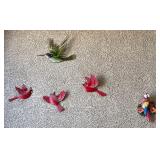 S2 - FIVE PIECES SCULPTED BIRDS WALL DECOR