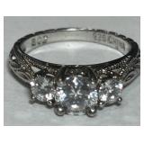 STERLING SILVER CZ RING 2.90GRS