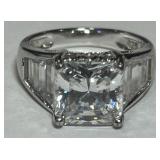 STERLING SILVER CZ RING 5.40GRS