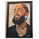 S2 - NIPSEY HUSSLE PORTRAIT FRAMED 36X26' (O20)