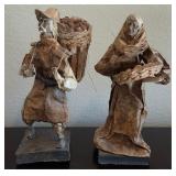 S2 - TWO VINTAGE FOLK ART FIGURES 11.5'T (O15)