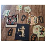 S2 - LOT OF WOVEN HAND FANS, WALL DECOR (L63)